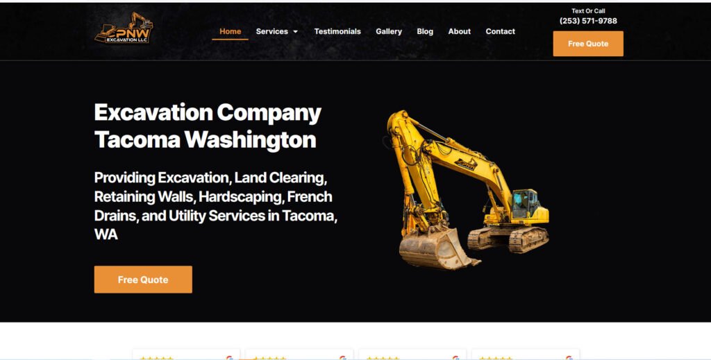 PNW Excavation Tacoma, WA Excavation Company Website